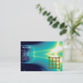 MAGIC SQUARE 33, Blue Turquase, Pearl Paper Visitekaartje (Staand voorkant)