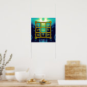 MAGIC SQUARE 33, Blue Turquase Poster (Keuken)