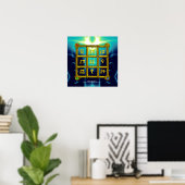 MAGIC SQUARE 33, Blue Turquase Poster (Thuiskantoor)