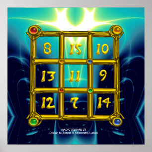 MAGIC SQUARE 33, Blue Turquase Poster