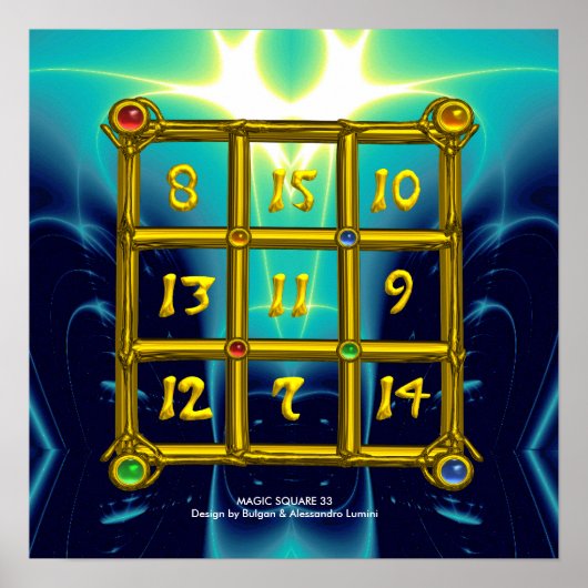 MAGIC SQUARE 33, Blue Turquase Poster (Voorkant)