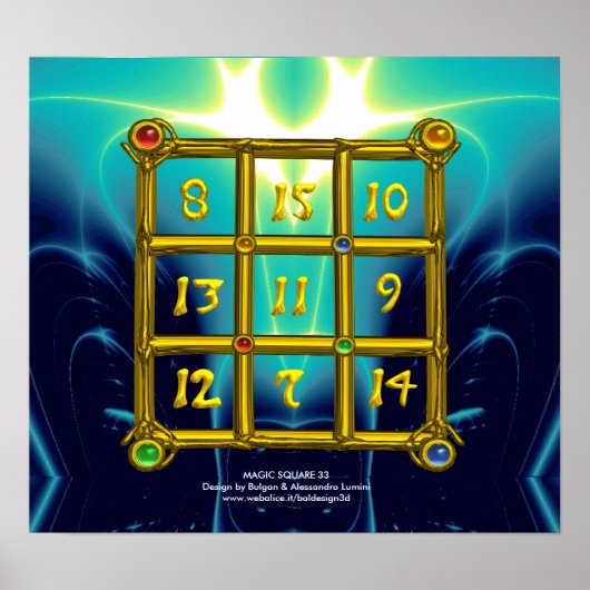 MAGIC SQUARE 33, Blue Turquase Poster (Voorkant)