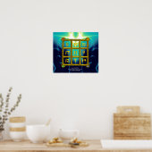 MAGIC SQUARE 33, Blue Turquase Poster (Keuken)