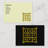 MAGIC SQUARE 33,Metaalpapier voor zwart en platina Visitekaartje (Voorkant / Achterkant)