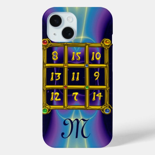 MAGIC SQUARE 33 MONOGRAM Blauwgroen, Aqua Blue Paa Case-Mate iPhone Case (Achterkant)