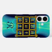 MAGIC SQUARE 33 MONOGRAM Blauwgroen, Aqua Blue Tur Case-Mate iPhone Case (Achterkant (horizontaal))