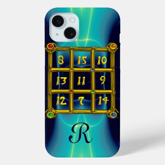 MAGIC SQUARE 33 MONOGRAM Blauwgroen, Aqua Blue Tur Case-Mate iPhone Case (Achterkant)