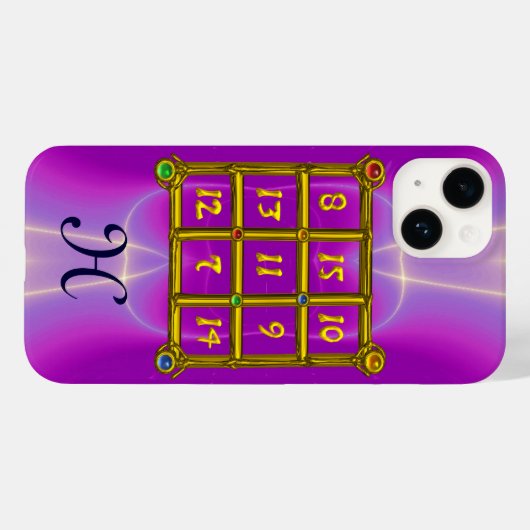 MAGIC SQUARE 33 MONOGRAM Pink Fuchsia, Paars Case-Mate iPhone Case (Achterkant (horizontaal))