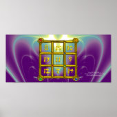 MAGIC SQUARE 33, Paars blauw Poster (Voorkant)