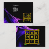 MAGIC SQUARE 33 Roze blauwe Paarse fractale golven Visitekaartje (Voorkant / Achterkant)