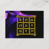 MAGIC SQUARE 33 Roze blauwe Paarse fractale golven Visitekaartje (Achterkant)