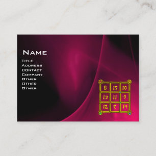 MAGIC SQUARE 33, Roze Fuchsia Black Visitekaartje