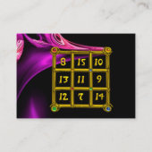 MAGIC SQUARE 33 Roze Paarse zwarte fractale golven Visitekaartje (Achterkant)