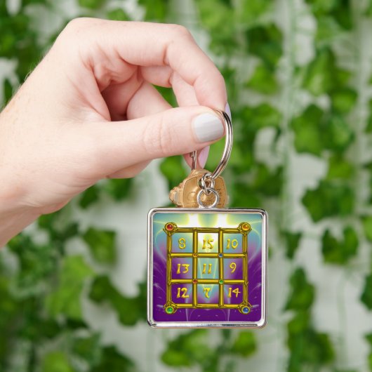 MAGIC SQUARE 33, Roze Violet Paars blauw Sleutelhanger (Hand)