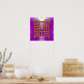 MAGIC SQUARE 33, Roze Violet Paars Poster (Keuken)