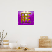 MAGIC SQUARE 33, Roze Violet Paars Poster (Keuken)