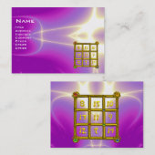 MAGIC SQUARE 33, Roze Violet Paars Visitekaartje (Voorkant / Achterkant)
