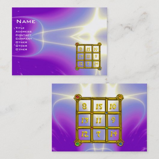 MAGIC SQUARE 33 Ultra Violet Paars Fractal Waves Visitekaartje (Voorkant / Achterkant)