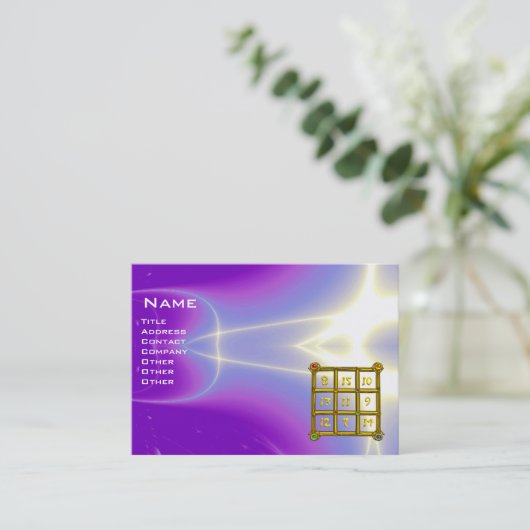 MAGIC SQUARE 33 Ultra Violet Paars Fractal Waves Visitekaartje (Staand voorkant)