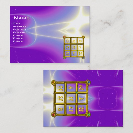 MAGIC SQUARE 33 Ultra Violet Paars Fractal Waves Visitekaartje (Voorkant / Achterkant)