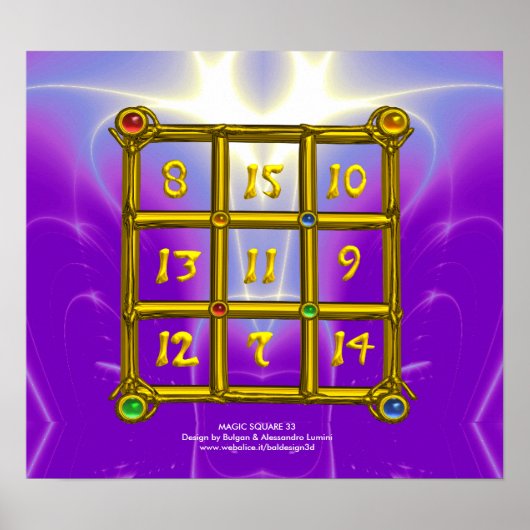 MAGIC SQUARE 33, Violet Paars Poster (Voorkant)