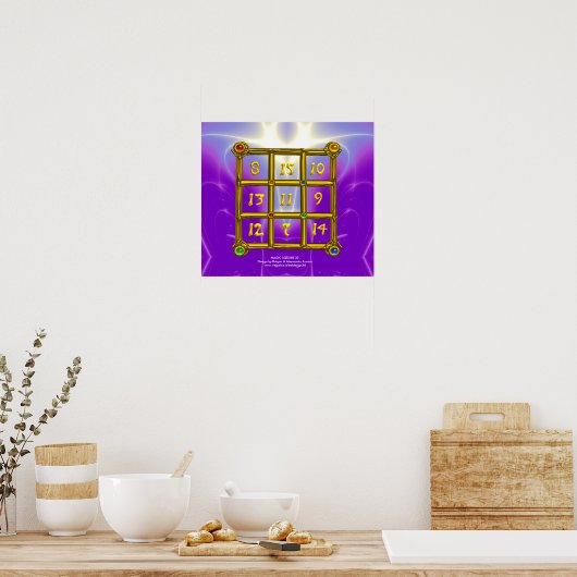 MAGIC SQUARE 33, Violet Paars Poster (Keuken)
