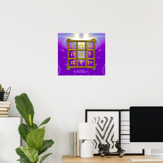 MAGIC SQUARE 33, Violet Paars Poster (Thuiskantoor)