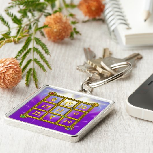 MAGIC SQUARE 33, Violet Paars Sleutelhanger (Zijkant)