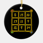 MAGIC SQUARE 33, zwart en wit Keramisch Ornament (Voorkant)