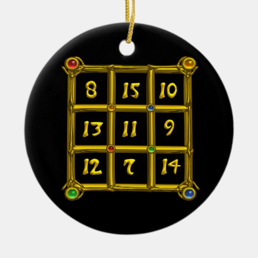 MAGIC SQUARE 33, zwart en wit Keramisch Ornament (Voorkant)