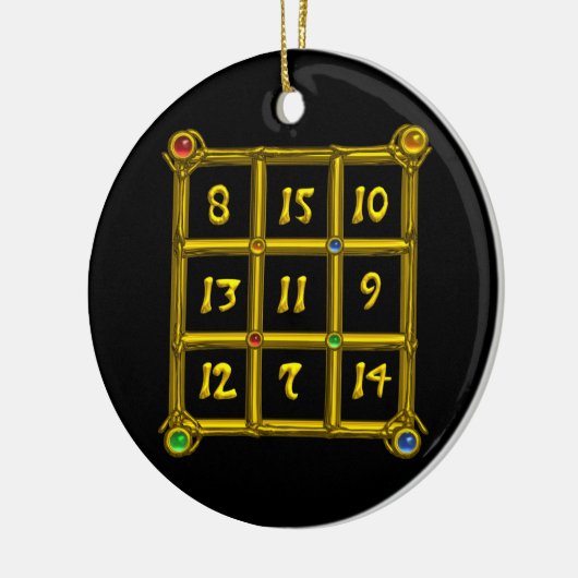 MAGIC SQUARE 33, zwart en wit Keramisch Ornament (Links)
