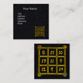 MAGIC SQUARE 33, zwart papier Vierkante Visitekaartje (Voorkant / Achterkant)