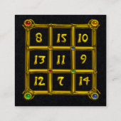 MAGIC SQUARE 33, zwart papier Vierkante Visitekaartje (Achterkant)