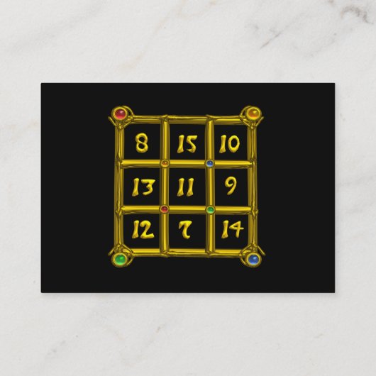 MAGIC SQUARE 33, zwart wit Visitekaartje (Achterkant)
