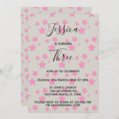 Magic Star-uitnodiging Gray Pink Kaart (Voorkant / Achterkant)