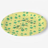 Magic Star verjaardagscène Groene Gele Circus Part Papieren Bordje (Gekanteld)