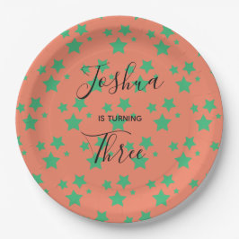 Magic Star verjaardagscentrum Groen Oranje Circus  Papieren Bordje