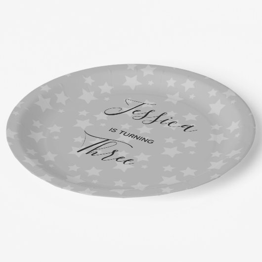 Magic Star-verjaardagstaart Grijs Bord (Gekanteld)