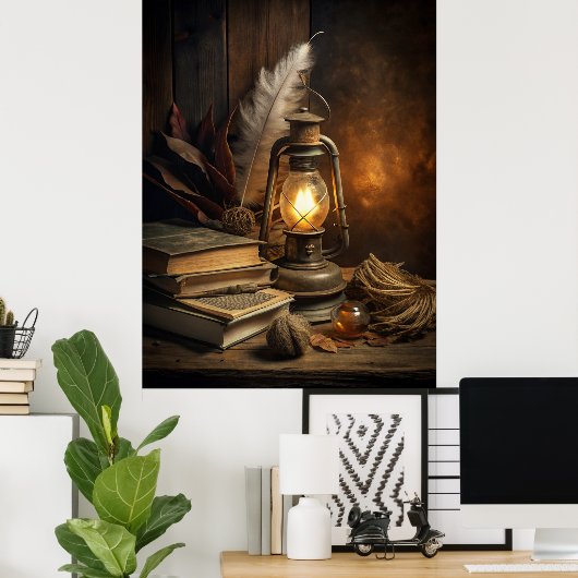 Magic Study Wall Art -  kaarslicht magie Poster (Thuiskantoor)
