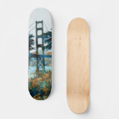 Magic Sunset Bridge Blue_oranje Persoonlijk Skateboard (Voorkant)