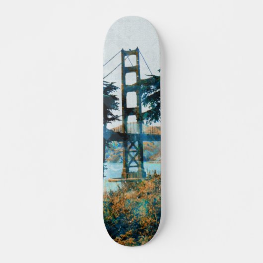 Magic Sunset Bridge Blue_oranje Persoonlijk Skateboard (Voorkant)