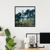 Magic Sunset Bridge Blue_oranje Poster (Thuiskantoor)