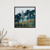 Magic Sunset Bridge Blue_oranje Poster (Keuken)