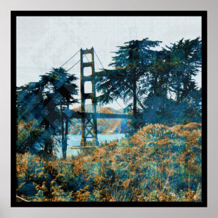 Magic Sunset Bridge Blue_oranje Poster