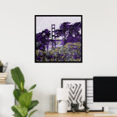 Magic Sunset Bridge paars_zalm Poster (Thuiskantoor)