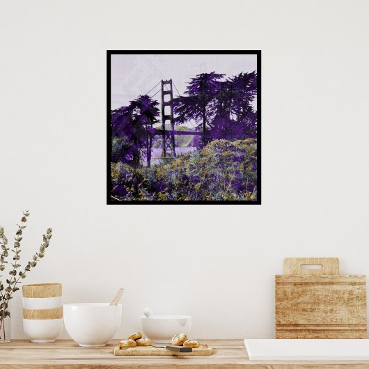 Magic Sunset Bridge paars_zalm Poster (Keuken)