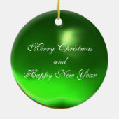 MAGIC SWIRLS FOTO TEMPLATE, Green Emerald Keramisch Ornament (Achterkant)