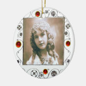 MAGIC SWIRLS FOTO TEMPLATE, Red Ruby Keramisch Ornament (Links)