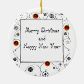 MAGIC SWIRLS FOTO TEMPLATE, Red Ruby Keramisch Ornament (Achterkant)