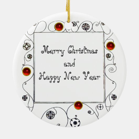 MAGIC SWIRLS FOTO TEMPLATE, Red Ruby Keramisch Ornament (Achterkant)